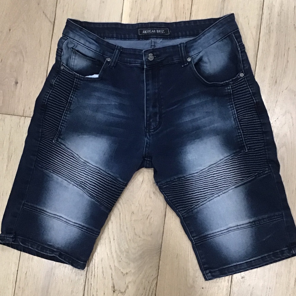 American Bazi Men's Dark Blue Jean Shorts